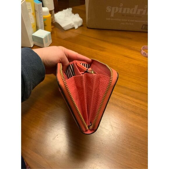 Kate Spade Jackson Street Lacey Leather Zip-Around Coral Wallet - Picture 6 of 7